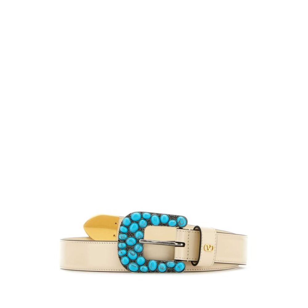Valentino Garavani Women Ivory Leather Belt - Picture 1 of 2